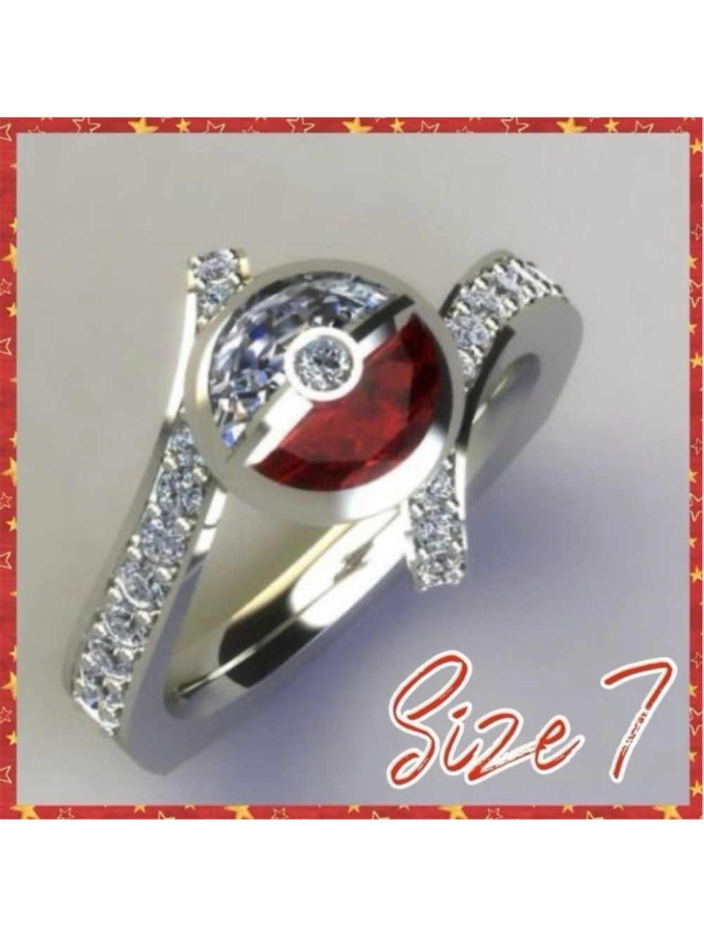 Pokémon Pokeball Ring size 7